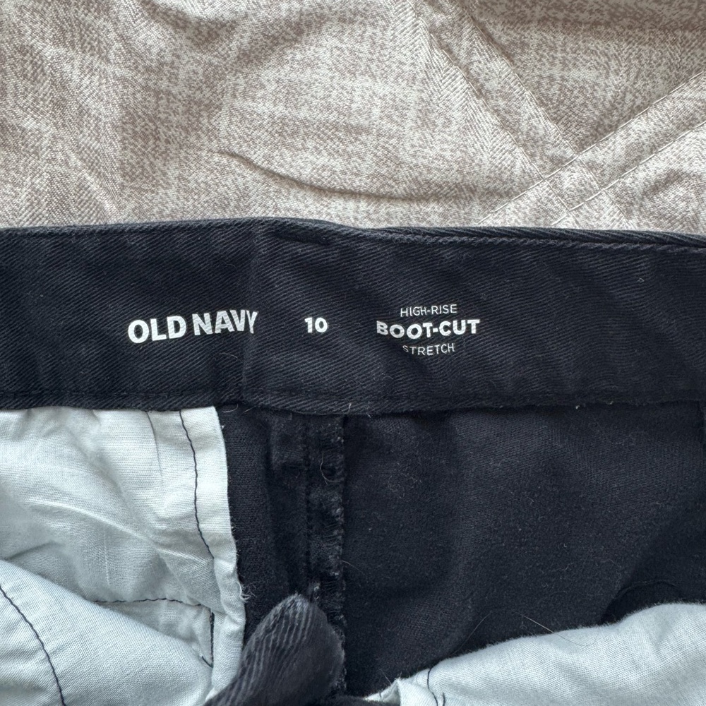Old Navy Black High waisted uniform Boot cut pants size 10 - Picture 7 of 8